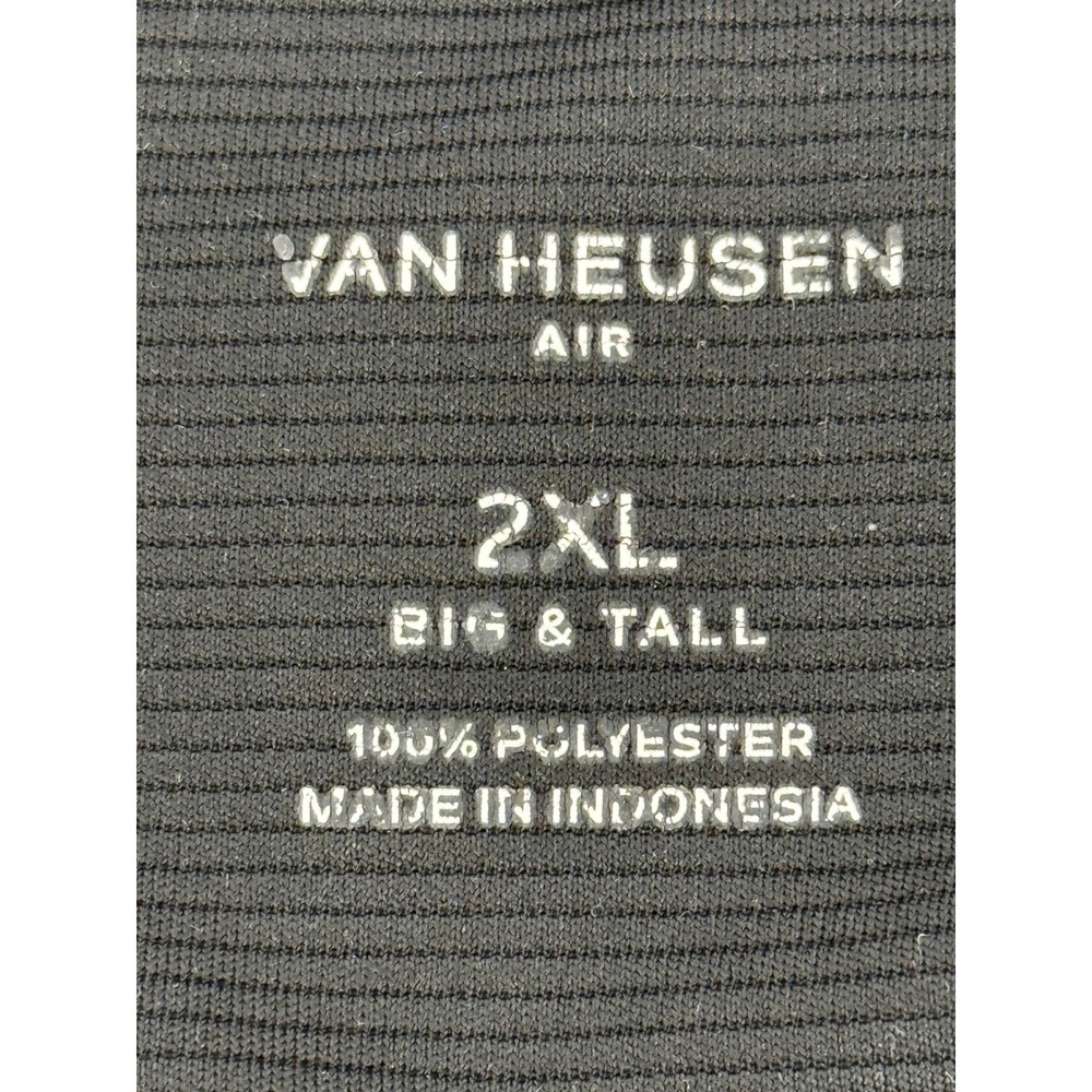 Van Heusen 2XL Black Polo Shirt Striped Short Sleeve Collared Menswear‎ Casual - Picture 7 of 10